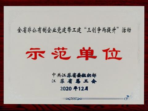 918博天堂集团荣获全省非公有制企业党建带工建 “三创争两提升”活动树模单位